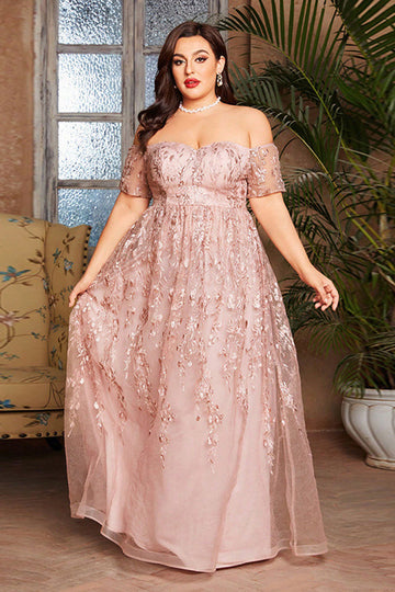 Fard à joues grande taille longue mère de la mariée robe avec appliques